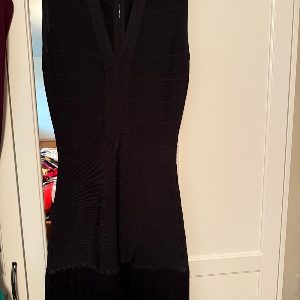VENUS Black Sleeveless Dress with Fringe Size 8
